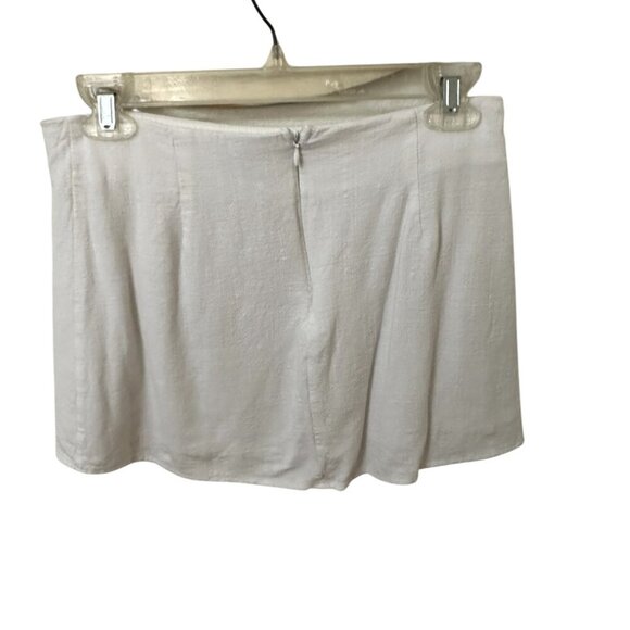 Princess Polly Womens 8 Mini Skirt White Lined Linen Cotton Zip - Picture 3 of 5